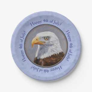 Bald Eagle Head Blue Pappteller