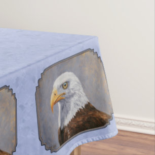 Bald Eagle Head Blue Tischdecke