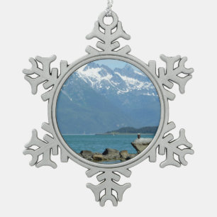 Bald Eagle im Skagway Alaska Schneeflocken Zinn-Ornament