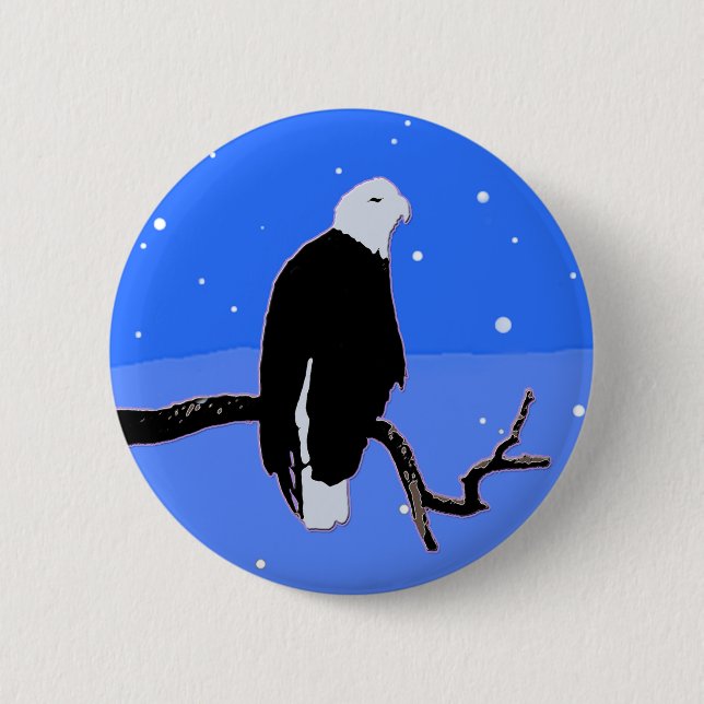 Bald Eagle im Winter - Original Wildlife Art Button (Vorderseite)