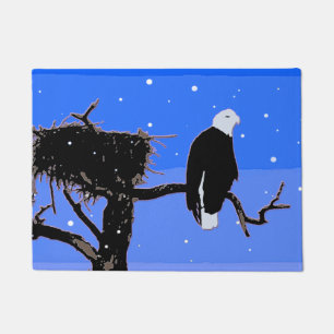 Bald Eagle im Winter - Original Wildlife Art Fußmatte
