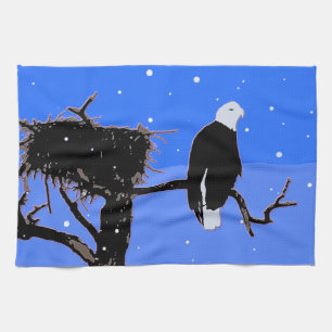 Bald Eagle im Winter - Original Wildlife Art Geschirrtuch