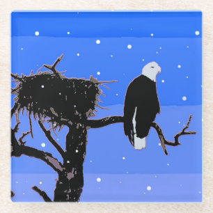 Bald Eagle im Winter - Original Wildlife Art Glasuntersetzer