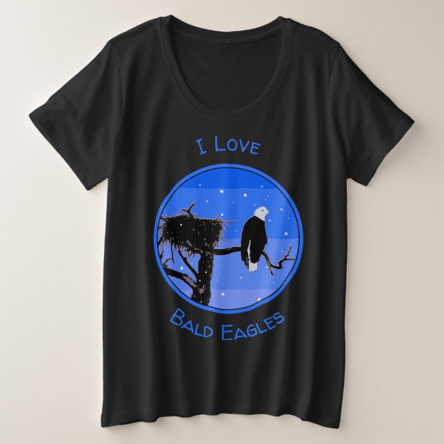 Bald Eagle im Winter - Original Wildlife Art Große Größe T-Shirt (Design vorne)