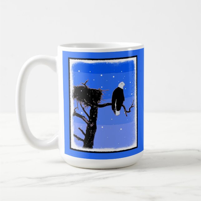 Bald Eagle im Winter - Original Wildlife Art Kaffeetasse (Links)