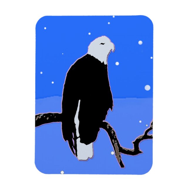 Bald Eagle im Winter - Original Wildlife Art Magnet (Vertikal)