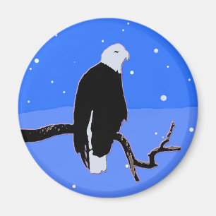 Bald Eagle im Winter - Original Wildlife Art Magnet