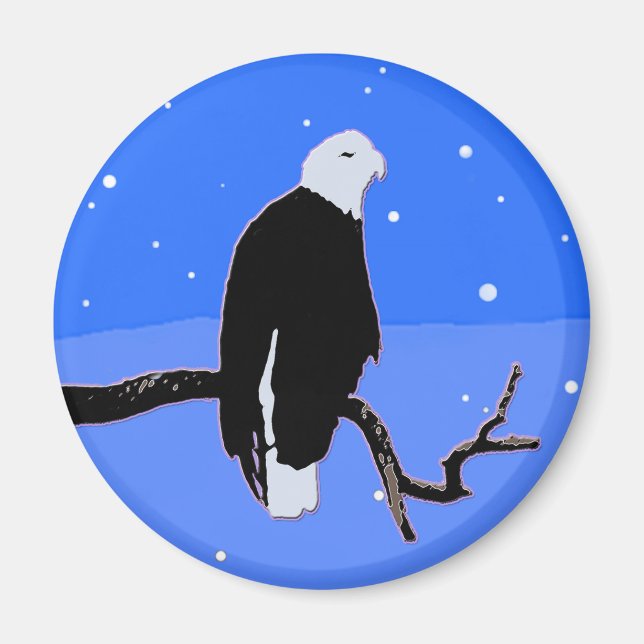 Bald Eagle im Winter - Original Wildlife Art Magnet (Vorne)