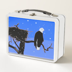Bald Eagle im Winter - Original Wildlife Art Metall Brotdose