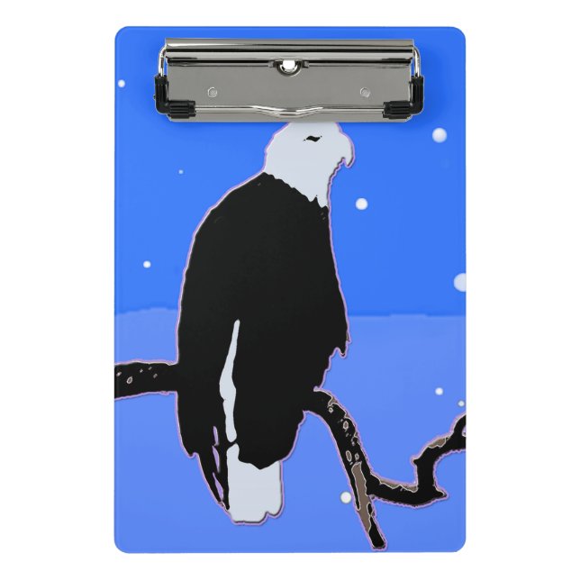 Bald Eagle im Winter - Original Wildlife Art Mini Klemmbrett (Vorderseite)