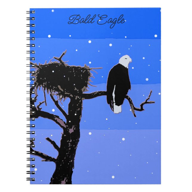 Bald Eagle im Winter - Original Wildlife Art Notizblock (Vorderseite)