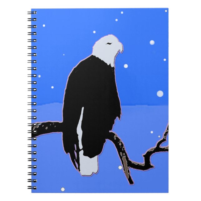 Bald Eagle im Winter - Original Wildlife Art Notizblock (Vorderseite)