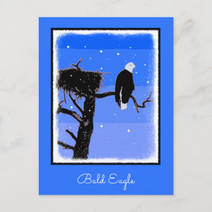 Bald Eagle im Winter - Original Wildlife Art Postkarte