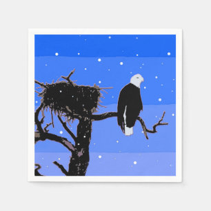 Bald Eagle im Winter - Original Wildlife Art Serviette