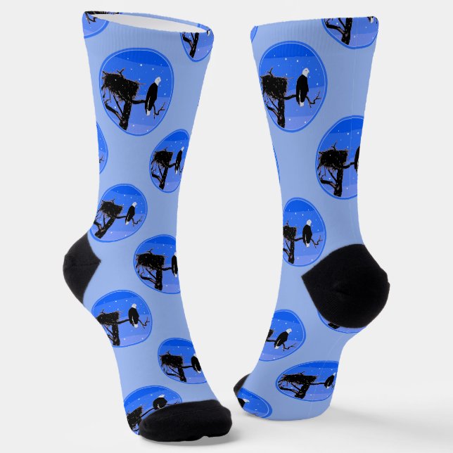 Bald Eagle im Winter - Original Wildlife Art Socken (Gewinkelt)