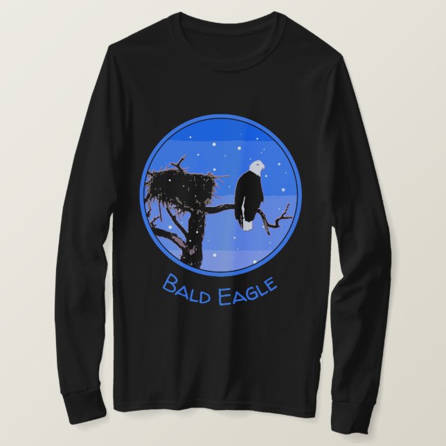 Bald Eagle im Winter - Original Wildlife Art T-Shirt (Design vorne)