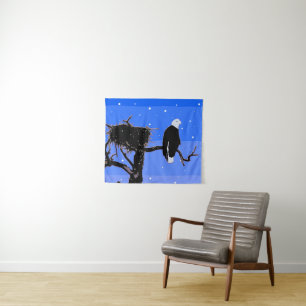 Bald Eagle im Winter - Original Wildlife Art Wandteppich