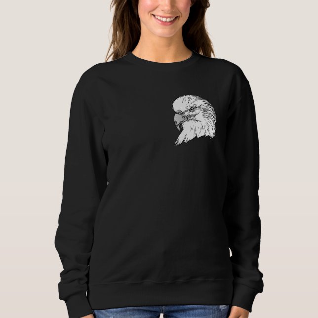 Bald Eagle imprint american bird animal head motif Sweatshirt (Vorderseite)