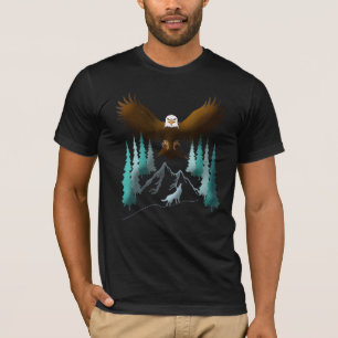 Bald Eagle Imprint Nordamerikanischer Patriotische T-Shirt