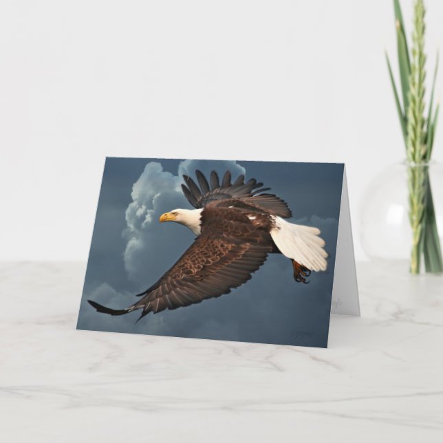 Bald Eagle-Karte mit inspirierendem Zitat Karte (Vorderseite)
