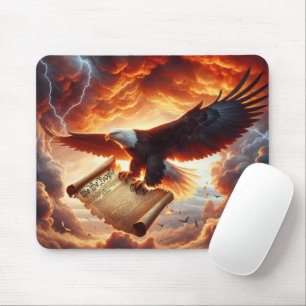 Bald Eagle klatscht über die US-Verfassung Mousepad