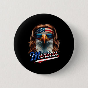 Bald Eagle Merica 4. Juli Eagle Mullet Funny Man Button