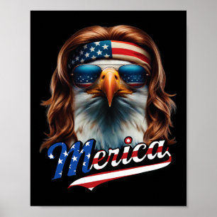 Bald Eagle Merica 4. Juli Eagle Mullet Funny Man Poster