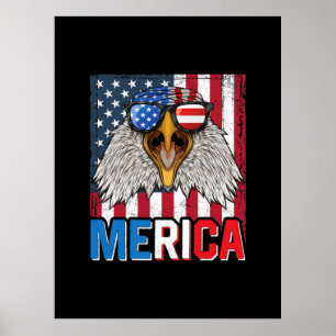 Bald Eagle Merica 4. Juli Poster