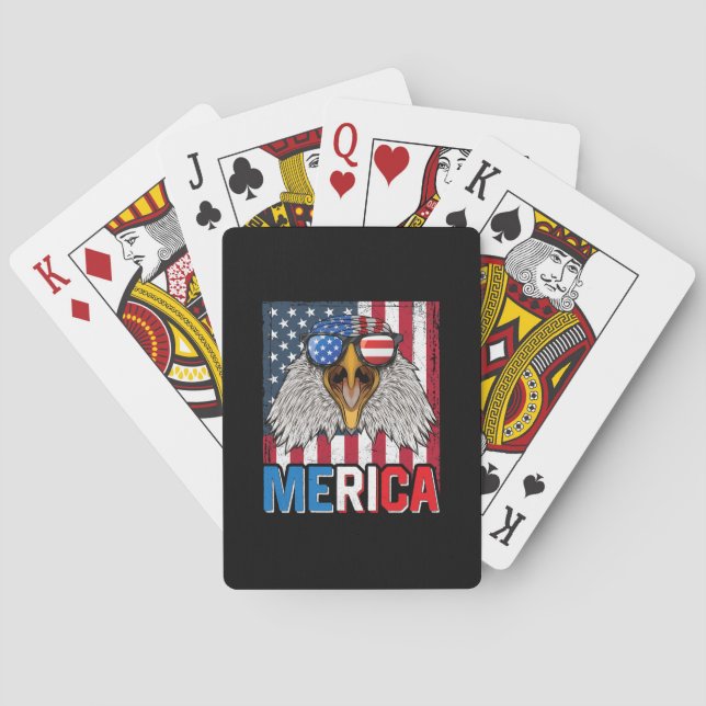 Bald Eagle Merica 4. Juli Spielkarten (Rückseite)