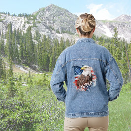 Bald Eagle 'Merica Flag Patriotic Jeansjacke