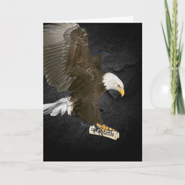 Bald Eagle mit Abschluss Diploma Karte (Vorderseite)