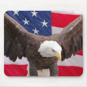 Bald Eagle mit dem American Flag Mouse Pad Mousepad
