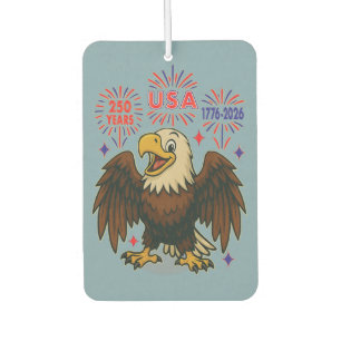 Bald Eagle mit Fireworks- USA 250 Years 1776-2026 Autolufterfrischer
