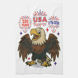 Bald Eagle mit Fireworks- USA 250 Years 1776-2026 Geschirrtuch