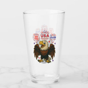 Bald Eagle mit Fireworks- USA 250 Years 1776-2026 Glas