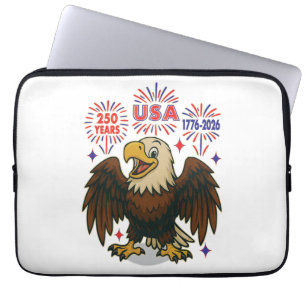 Bald Eagle mit Fireworks- USA 250 Years 1776-2026 Laptopschutzhülle