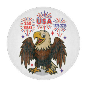Bald Eagle mit Fireworks- USA 250 Years 1776-2026 Schneidebrett