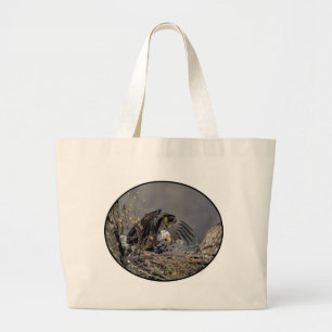 Bald Eagle mit ihrem Baby Jumbo Stoffbeutel