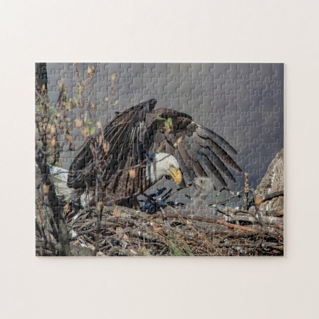 Bald Eagle mit ihrem Baby Puzzle (Horizontal)