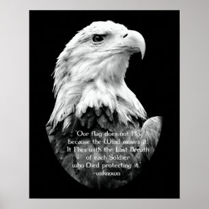 Bald Eagle mit patrootischem Zitat Poster