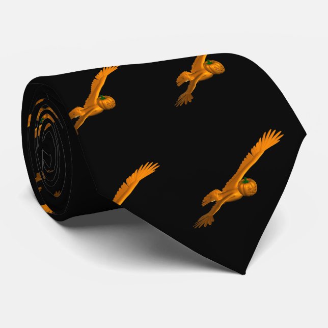 Bald Eagle mit Pumpkin Kopf Krawatte (Gerollt)