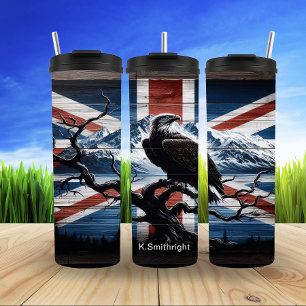 Bald Eagle mit Union Jack Thermosbecher