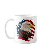 Bald Eagle mit USA Flag Patriotische Tasse