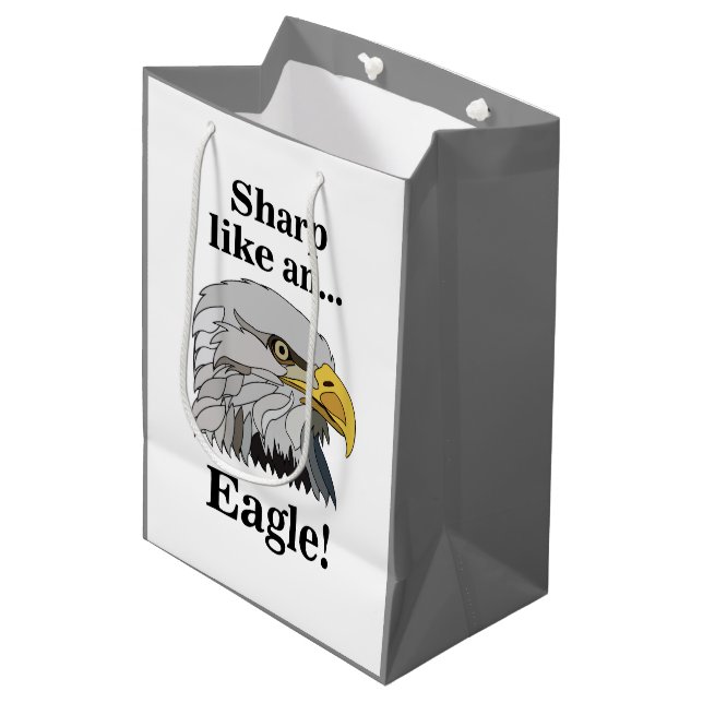 Bald Eagle Mittlere Geschenktüte (Vorderseite Schrägansicht)