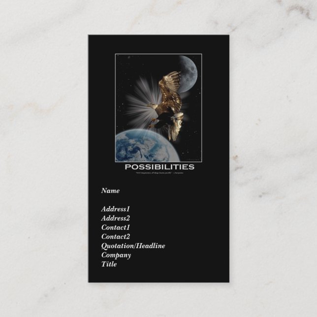 Bald Eagle Motivierend Business Card Visitenkarte (Vorderseite)