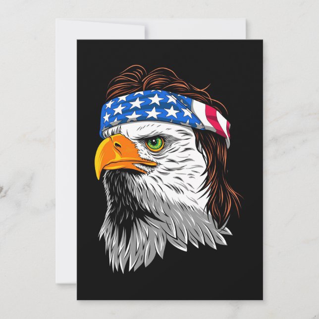 Bald Eagle Mullet USA Feiertagskarte (Vorderseite)