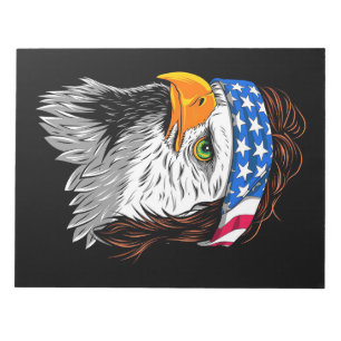 Bald Eagle Mullet USA Notizblock