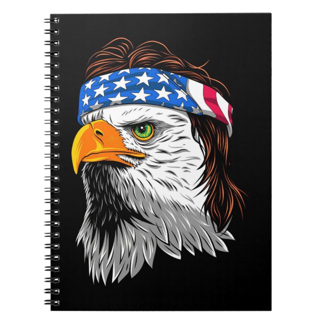 Bald Eagle Mullet USA Notizblock (Vorderseite)