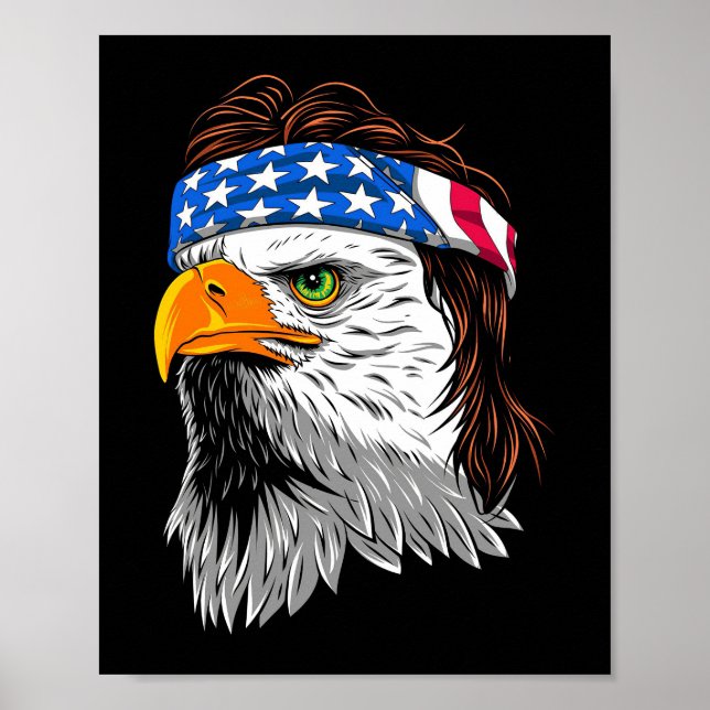 Bald Eagle Mullet USA Poster (Vorne)
