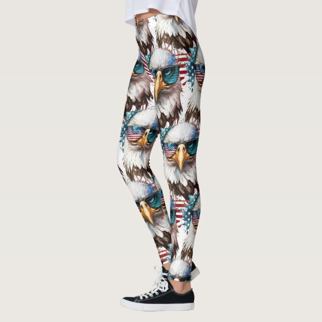 Bald Eagle Muster modern & einzigartig USA Symbol Leggings (Links)
